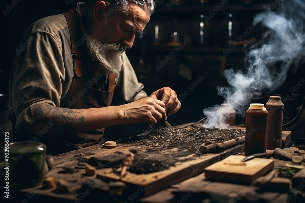 Razor Snuf Artisanal snuff making, traditional technique, detailed process Stock ...