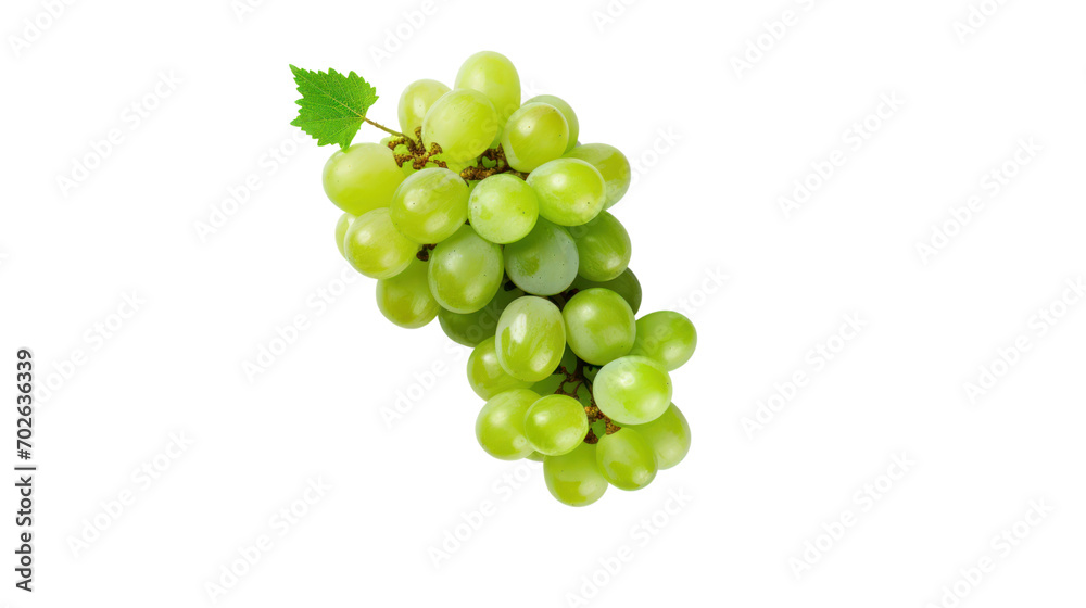 Fresh green grape isolated on transparent and white background.PNG image. Fresh green grape isolated on transparent and white background.PNG image.