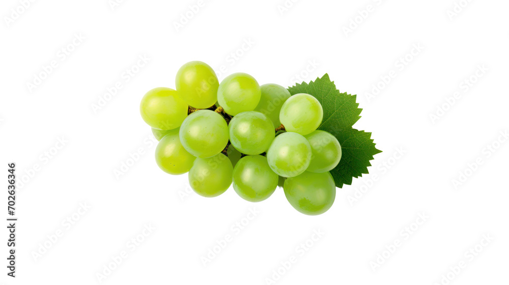 Fresh green grape isolated on transparent and white background.PNG image. Fresh green grape isolated on transparent and white background.PNG image.