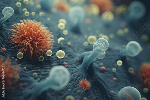 Microbes, bacteria, viruses close-up © Tetiana Kasatkina