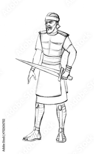 Ancient warrior with long sword