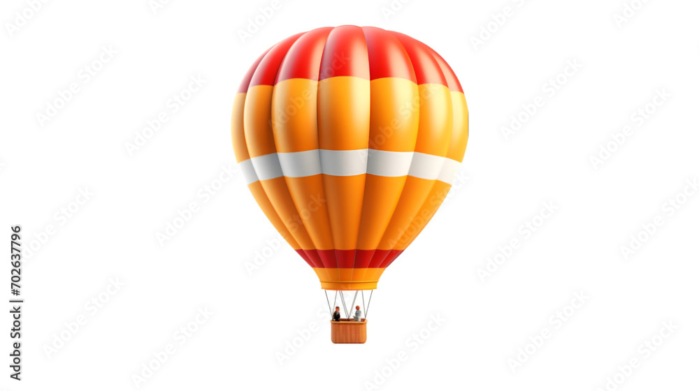 Naklejka premium Realistic colorful hot ballon air on transparent background
