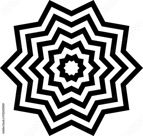 Optical illusion, psychedelic, wave. Abstract Geometric black shape icon