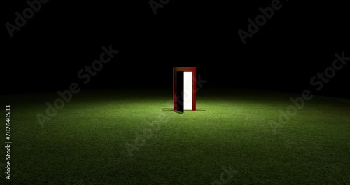 Fototapeta Naklejka Na Ścianę i Meble -  alone in the backrooms liminal space 3d render	
