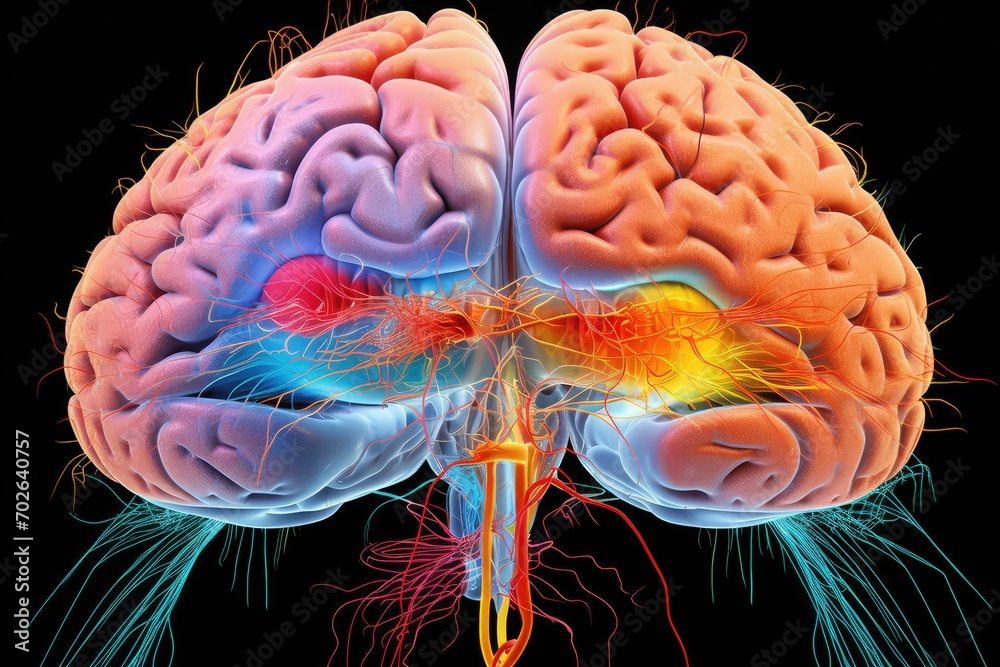 Alzheimer disease dementia by accumulation of amyloid plaques and neurofibrillary tangles in the