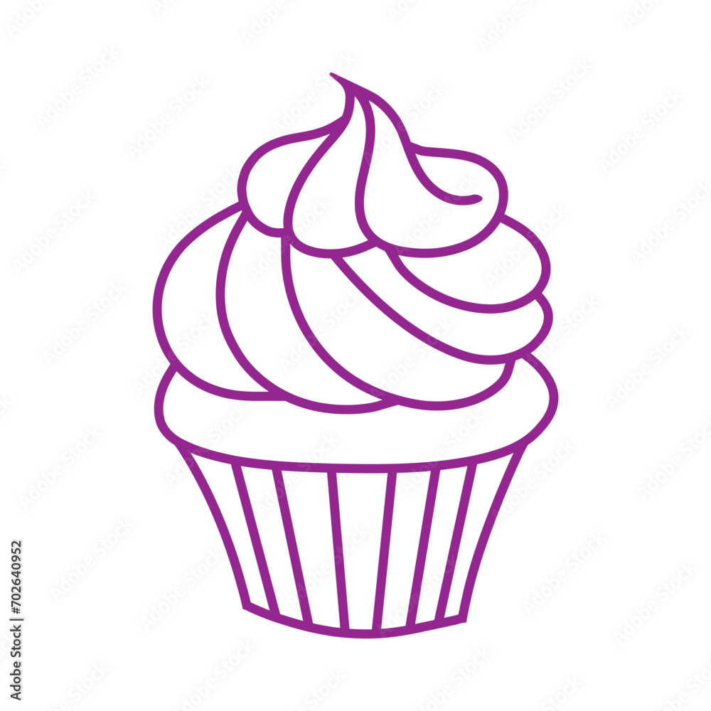 Cupcake icon vector. Cake illustration sign. Sweet symbol or logo. Cupcake icon vector. Cake illustration sign. Sweet symbol or logo.