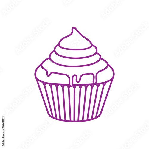 Cupcake icon vector. Cake illustration sign. Sweet symbol or logo.