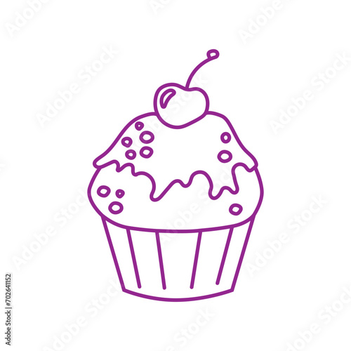 Cupcake icon vector. Cake illustration sign. Sweet symbol or logo.