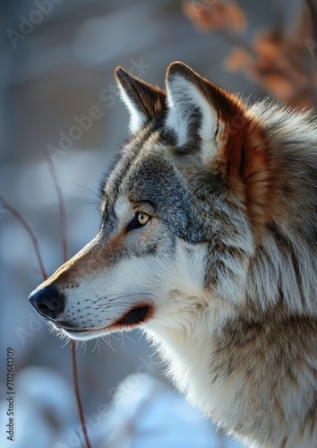 - A wolf's ears, perked up, alert to its surroundings, showcasing its acute senses. © Sascha