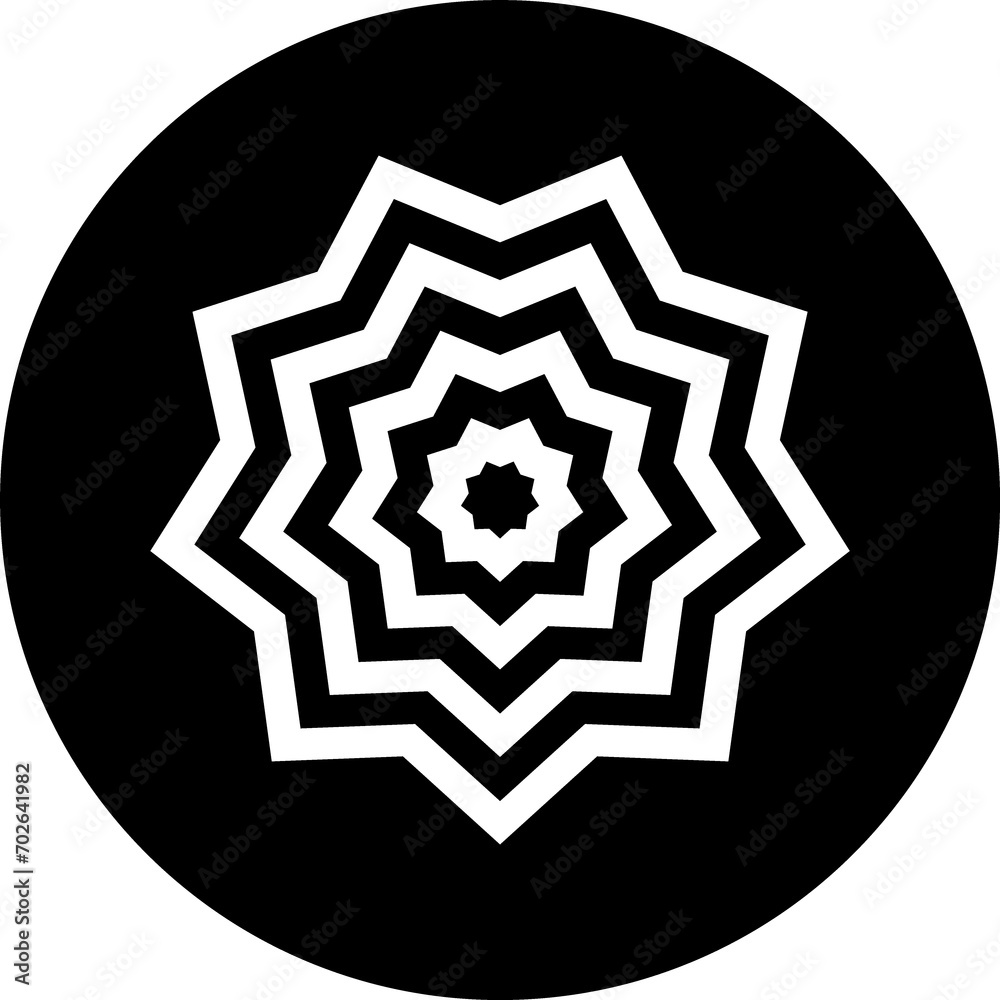 Graphic Element Concetric Optical Illusion  black symbol