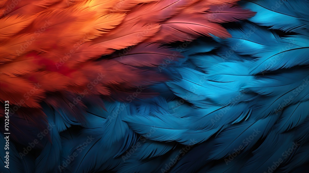 Obraz premium blue and yellow macaw feathers