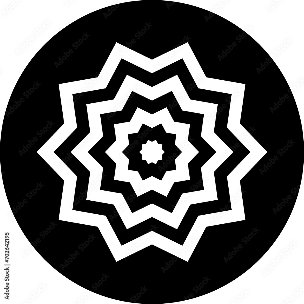 Graphic Element Concetric Optical Illusion  black symbol