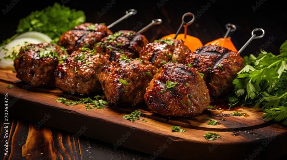 Tasty homemade grilled meatballs