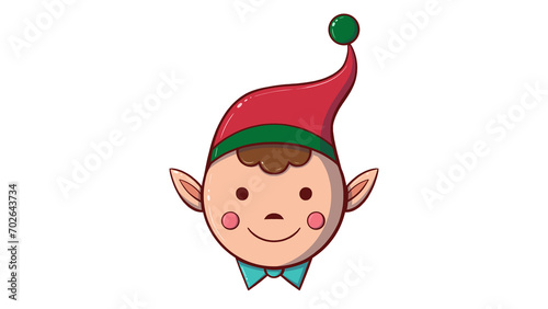 Santa's elves Christmas elf character santa claus helpers, cartoon illustration isolated on white, Dwarf little fantasy helper, Elf for party invitations or greeting cards