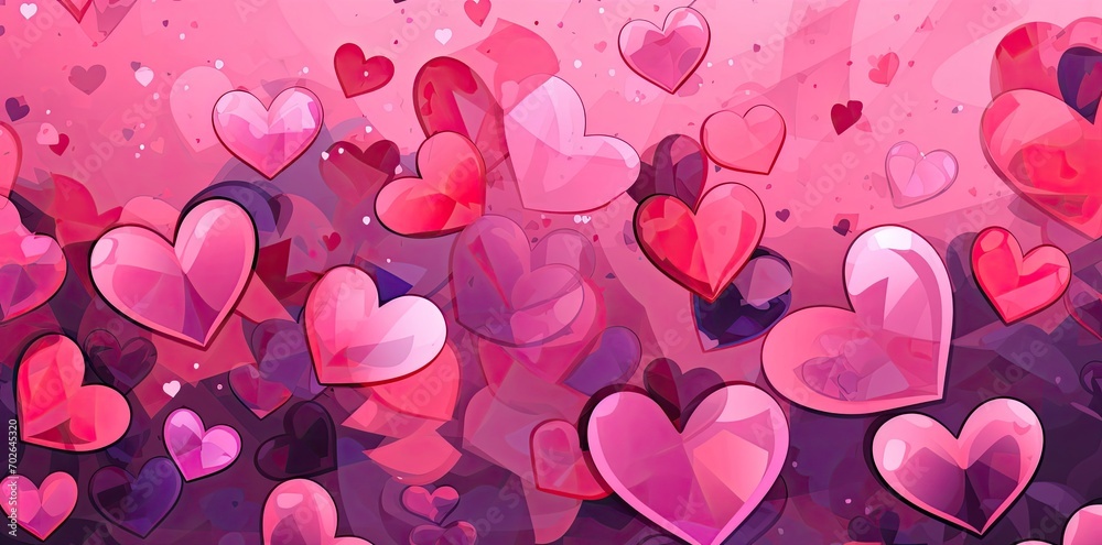 pink hearts background illustration poster pink hearts background illustration poster