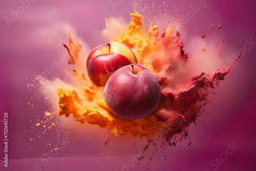 plum, peach and cinnamon explosion illustration