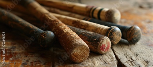 Sticks for playing cricket photo