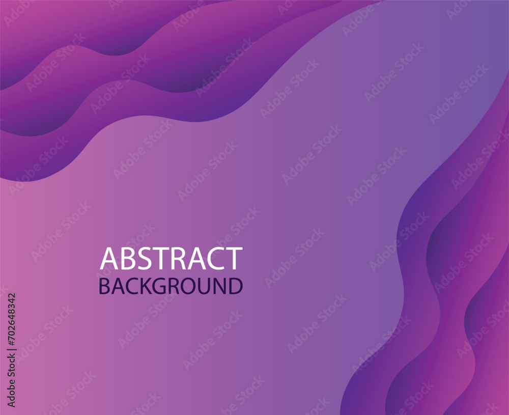 Purple wave vector abstract background flat design stock illustration.