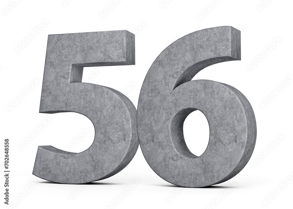 3d Concrete Number Fifty six 56 Digit Made Of Grey Concrete Stone On White Background 3d Illustration 3d Concrete Number Fifty six 56 Digit Made Of Grey Concrete Stone On White Background 3d Illustration