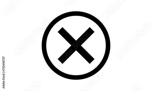 This  stop sign vector icon with a cross mark illustrates no entry, no smoking, and do not enter as a negative symbol