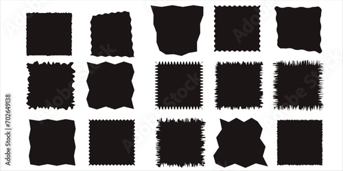 jagged rectangle in black color vector photo