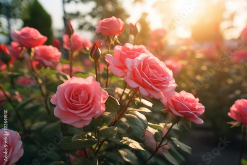 Summertime Scent Pink Roses Abloom