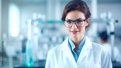Professional beautiful young woman doctor standing with arms crossed smiling looking at the camera. AI generated