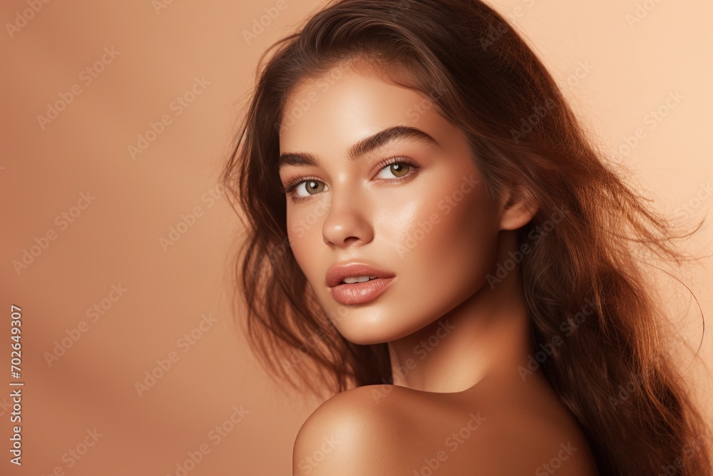 Portrait of beautiful young woman with clean fresh skin. Spa, healthcare. Portrait of beautiful young woman with clean fresh skin. Spa, healthcare.