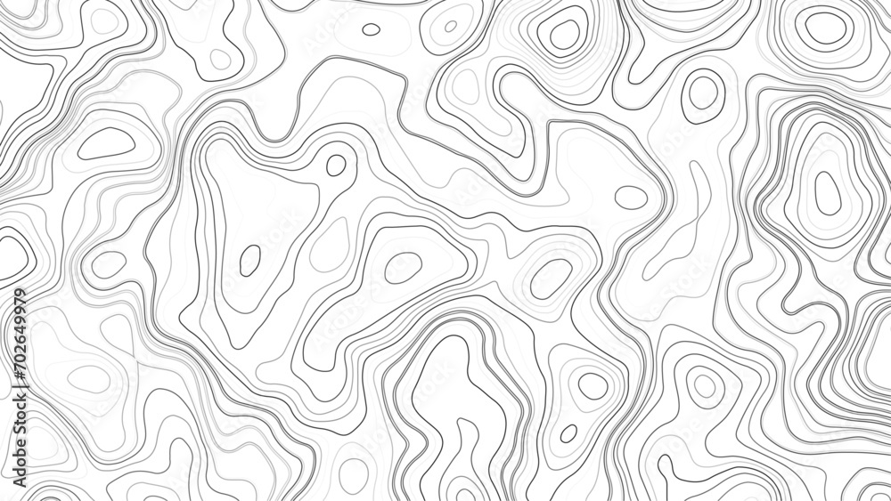 Background of the topographic map. Topographic map lines, contour background. Geographic abstract grid. Vector illustration.