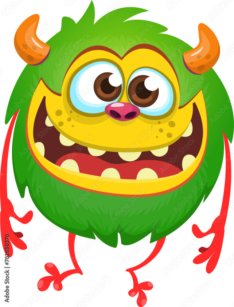 Naklejka premium Cartoon funny monster illustration. Vector icon. Halloween design