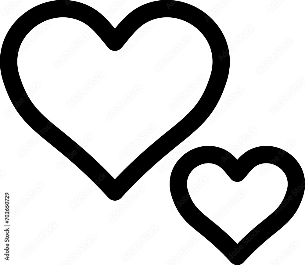 Heart shape black icon Heart shape black icon