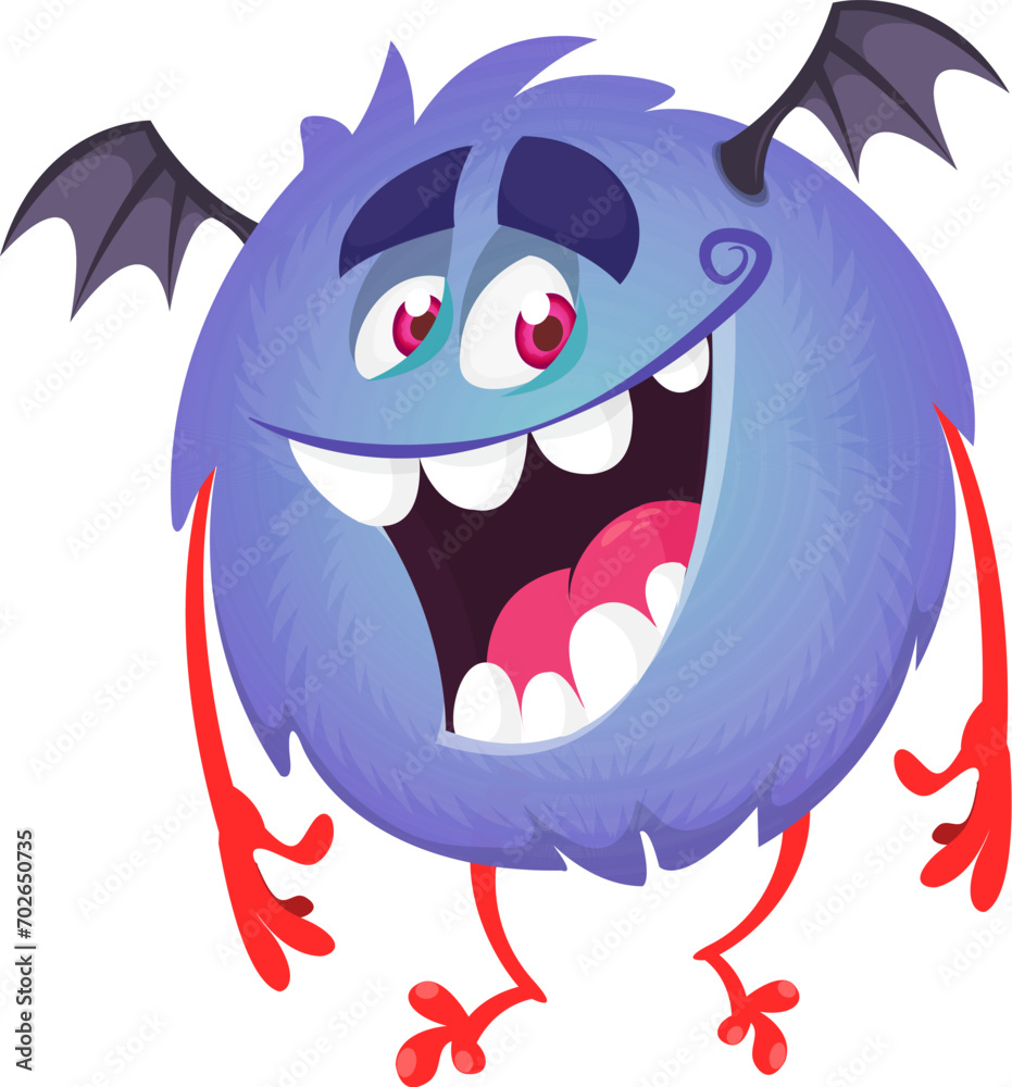 Naklejka premium Cartoon funny monster illustration. Vector icon. Halloween design