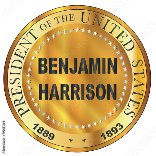 Benjamin Harrison Metal Stamp