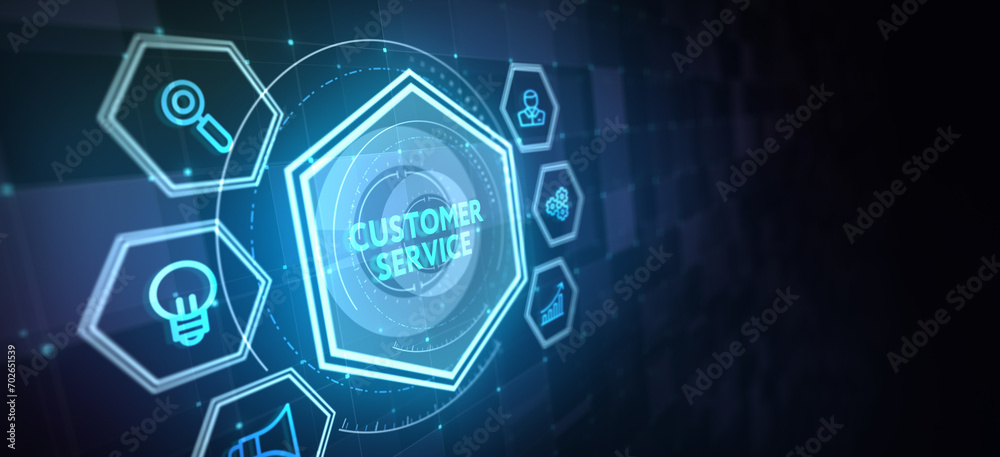 Customer service and care, patron protection, customer personalization. 3d illustration