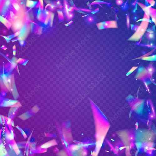 Cristal Sparkles. Falling Background. Modern Foil. Retro Flyer. Metal Abstract Serpentine. Pink Party Glitter. Digital Art. Transparent Confetti. Blue Cristal Sparkles
