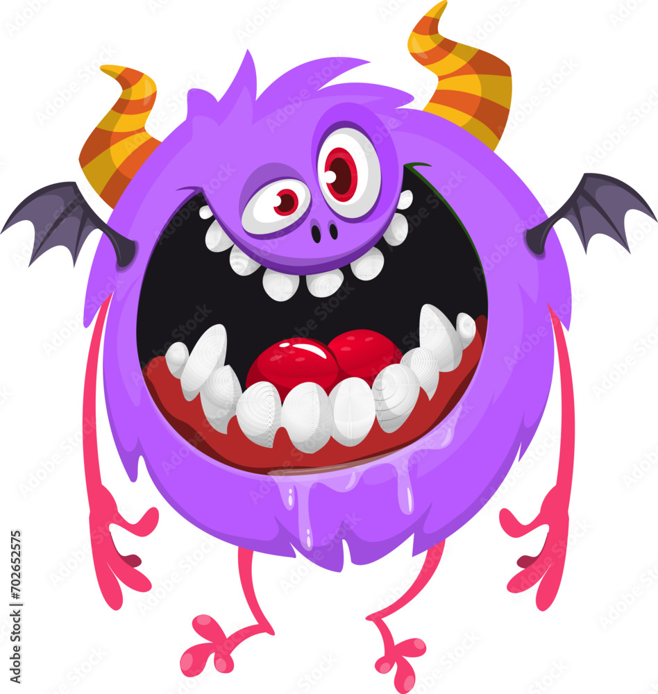 Obraz premium Cartoon funny monster illustration. Vector icon. Halloween design