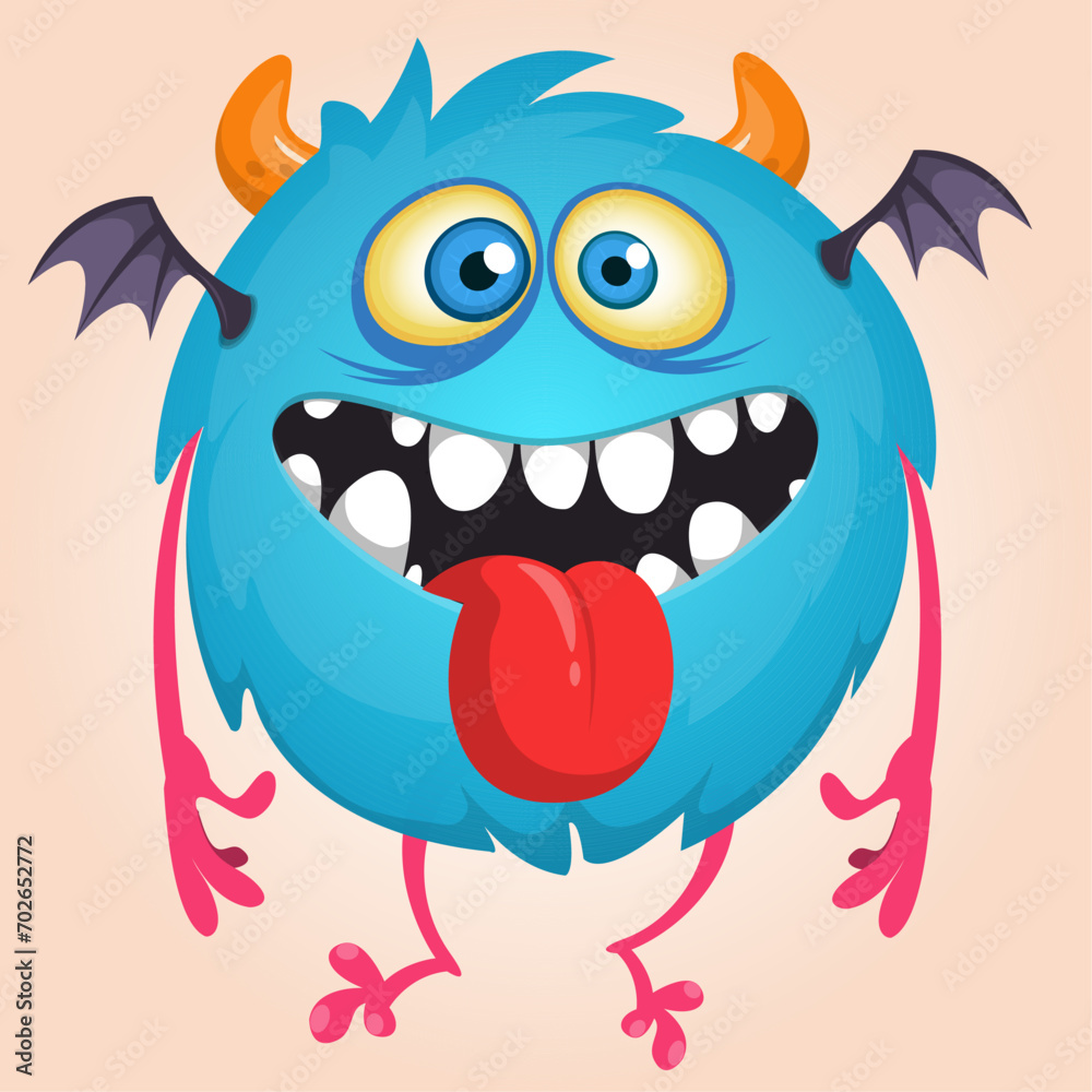 Cartoon funny monster illustration. Vector icon. Halloween design