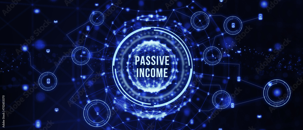 Passive income business concept. 3d illustration - obrazy, fototapety, plakaty 