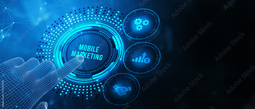 Mobile marketing concept. 3d illustration