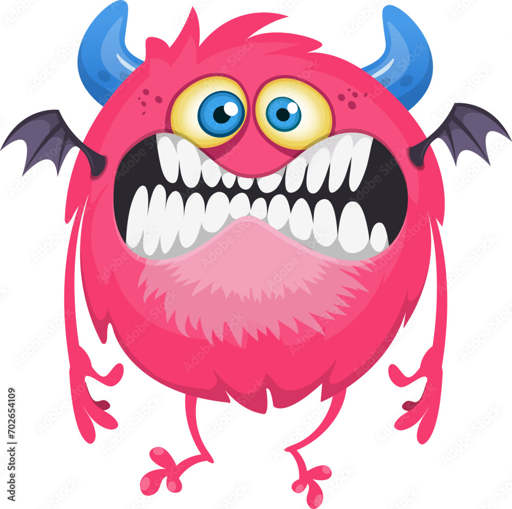 Naklejka premium Cartoon funny monster illustration. Vector icon. Halloween design