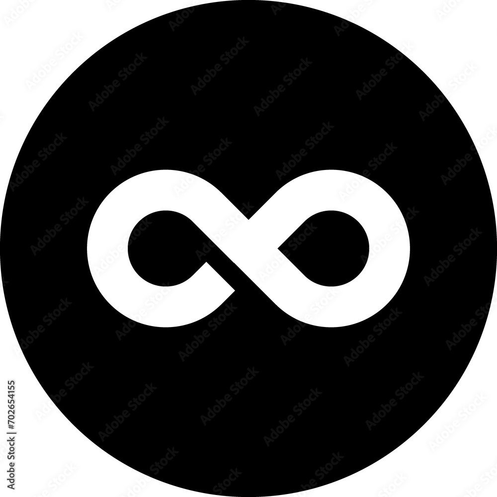 Infinity symbol icon. Limitless, endless, loop sign