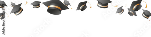 Graduation template. Graduation hat. Realistic style. photo