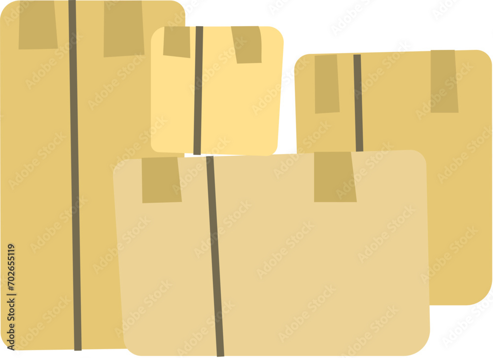 Closed cardboard box flat illustration Closed cardboard box flat illustration