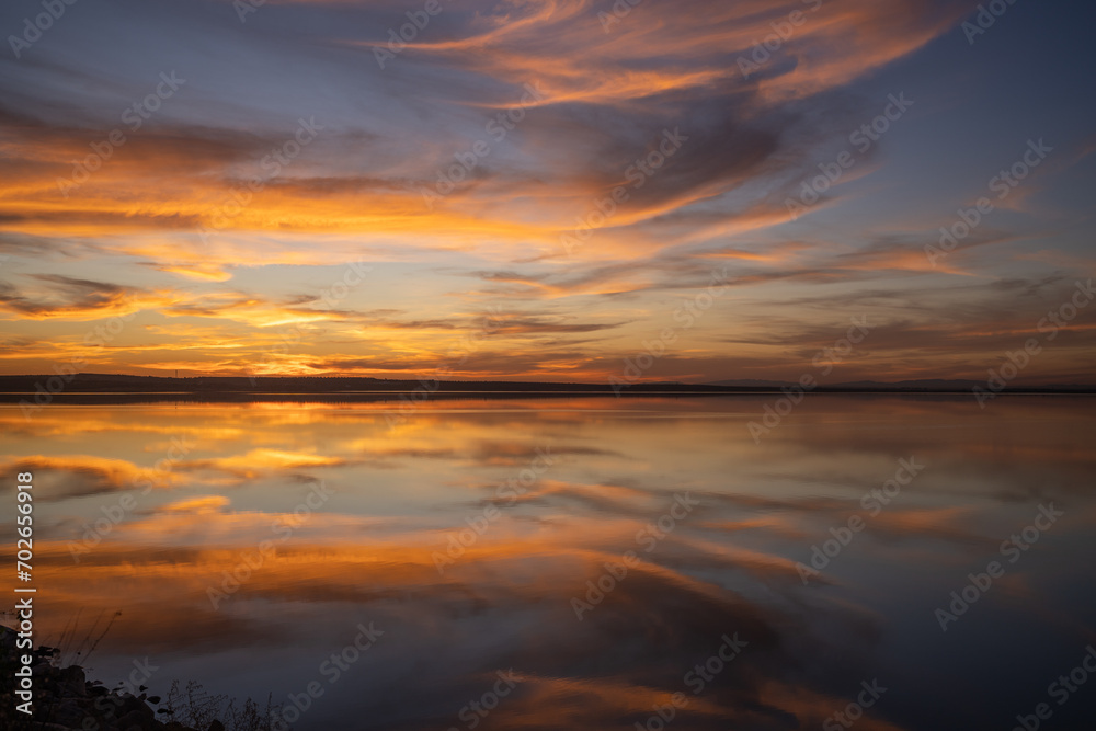 sunset over the sebkha - tunisia