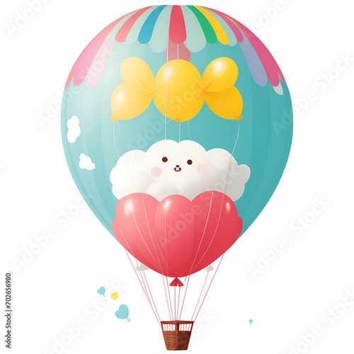 Colorful cute balloon in the sky