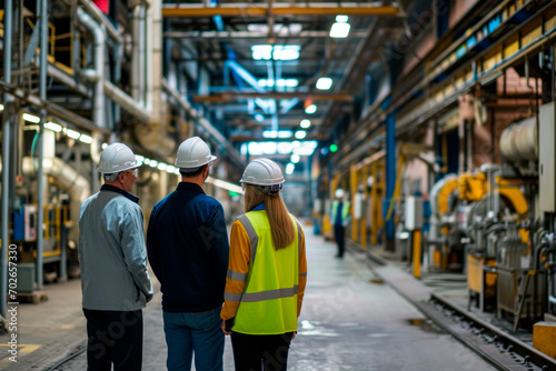 business traveler on a site visit to a local manufacturing plant