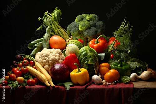 Lots of vegetables and fruits. Healthy Eating