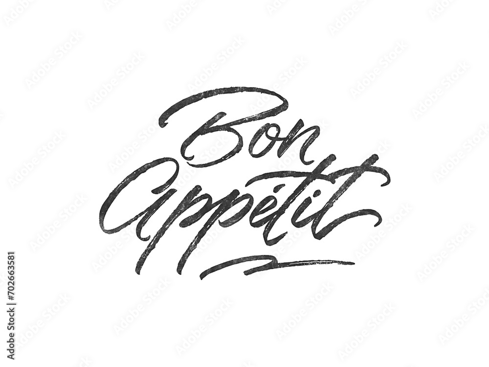 Bon Appétit written in brush script font with marker ink effect isolated on transparent background Bon Appétit written in brush script font with marker ink effect isolated on transparent background