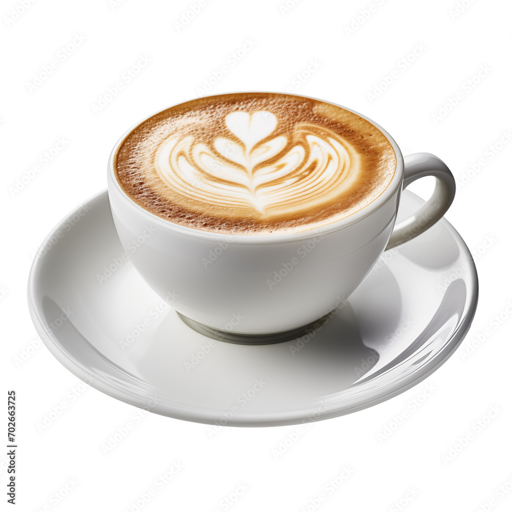 Hot coffee cup. Latte art Hot coffee cup. Latte art