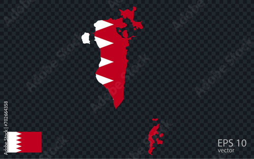 Vector map of Bahrain. Vector design isolated on grey background.
